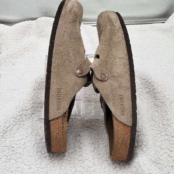 Birkenstock Boston Suede Taupe Slip-ons clogs Soft footbed s size 46 US 13-13.5 - Picture 2 of 7